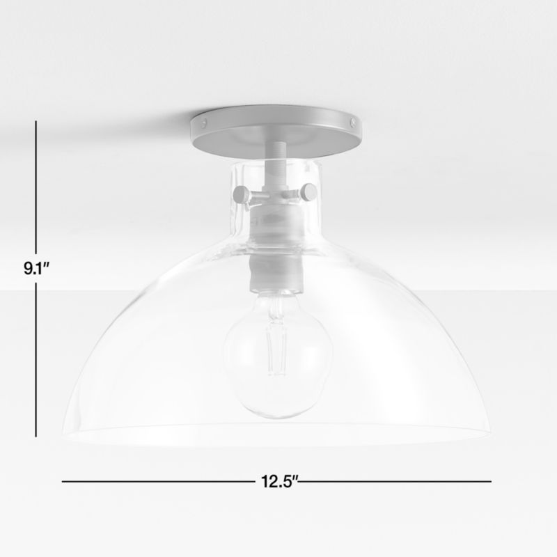 View Dakota Black Flush Mount Light with Large Clear Glass Dome - image 2 of 5