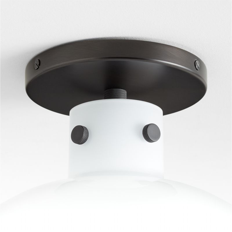 Dakota Black Flush Mount Light with Large Milk White Glass Globe - image 3 of 4