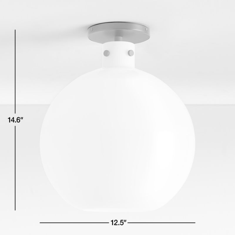 View Dakota Black Flush Mount Light with Large Milk White Glass Globe - image 2 of 5