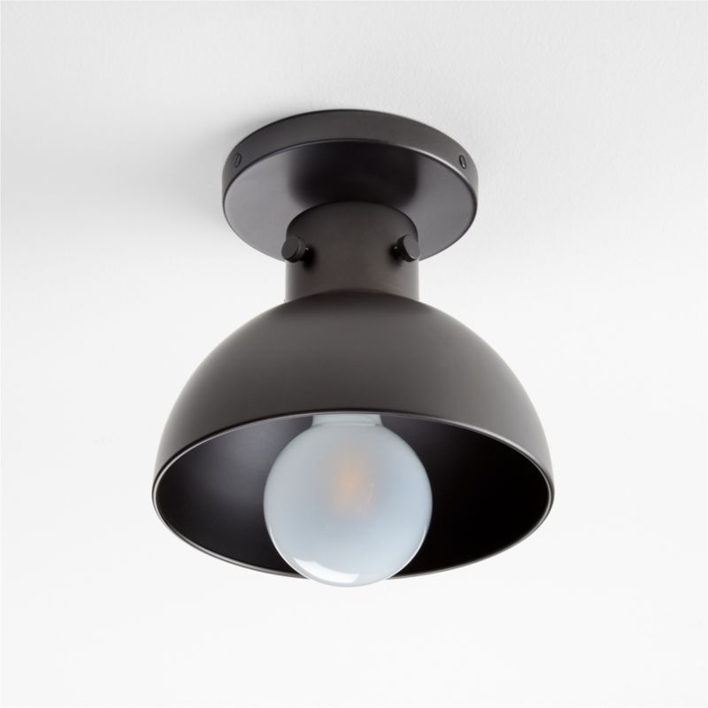 Dakota Black Flush Mount Light with Small Black Dome - image 3 of 4