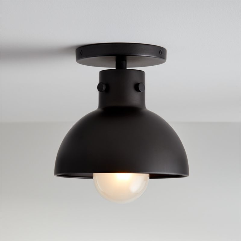 Dakota Black Flush Mount Light with Small Black Dome - image 0 of 4