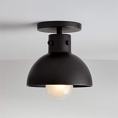 Dakota Black Flush Mount Light with Small Black Dome