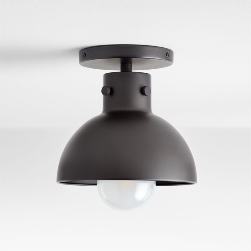 Dakota Black Flush Mount Light with Small Black Dome - image 2 of 4