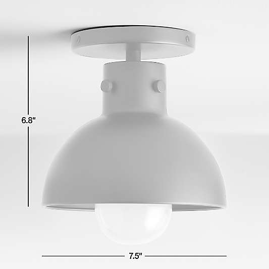 Dakota Black Flush Mount Light with Small Milk White Glass Globe