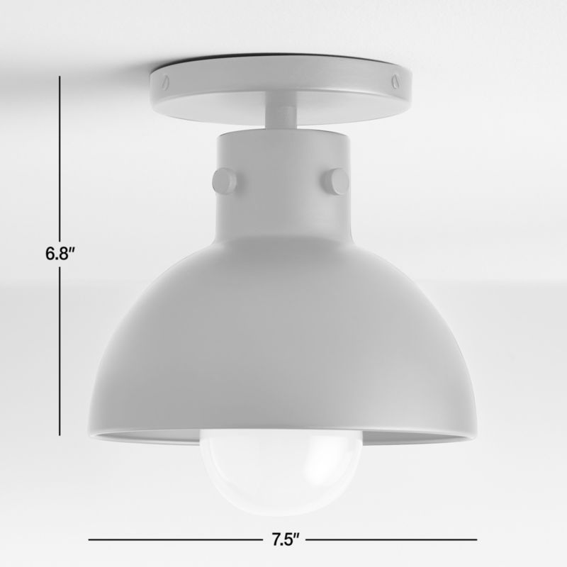 Dakota Black Flush Mount Light with Small Milk White Glass Globe