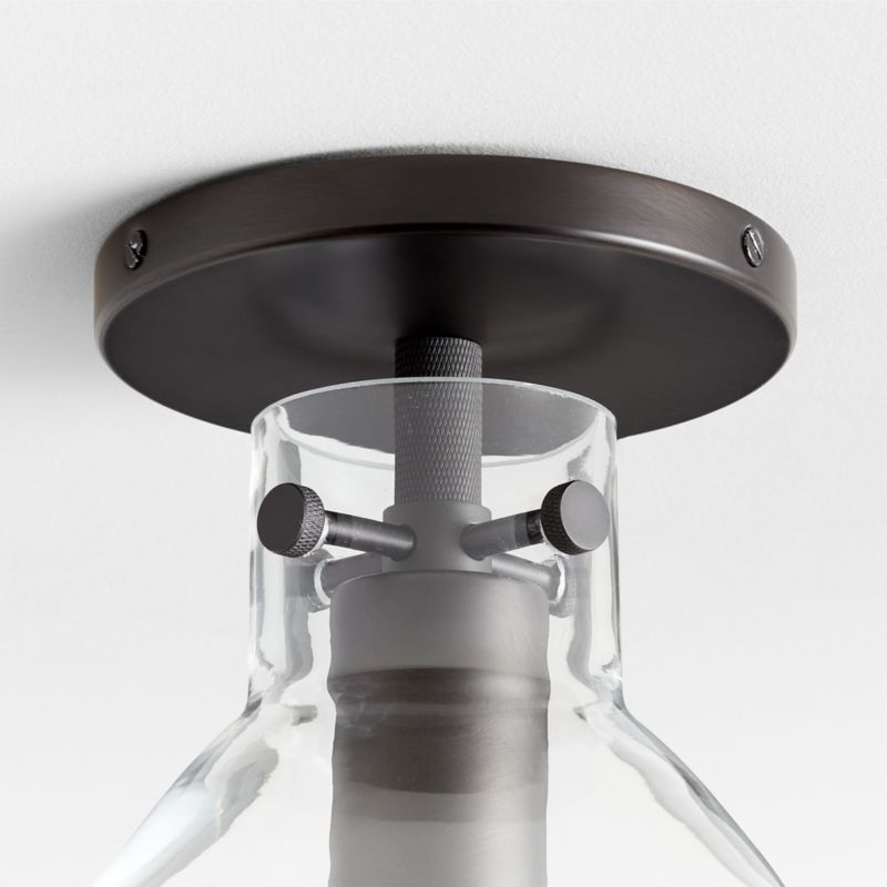 Dakota Black Flush Mount Light with Small Clear Glass Dome - image 3 of 4