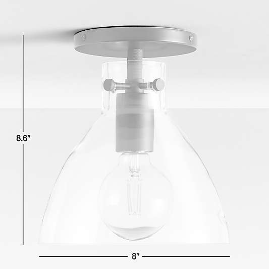 Dakota Chrome Flush Mount Light with Small Clear Glass Dome