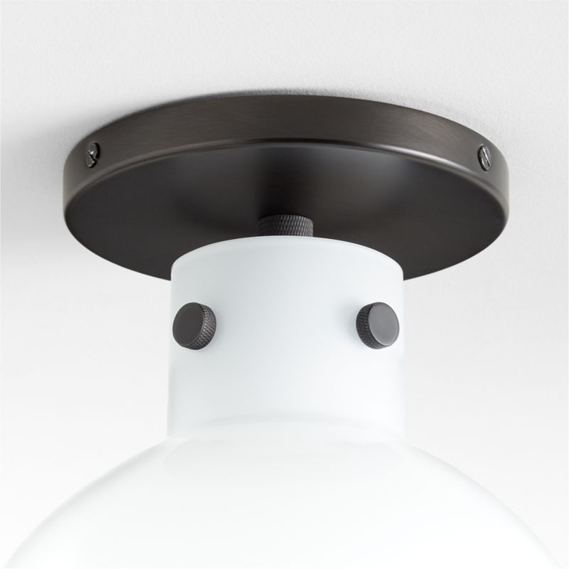 Dakota Black Flush Mount Light with Small Milk White Glass Globe - image 3 of 4