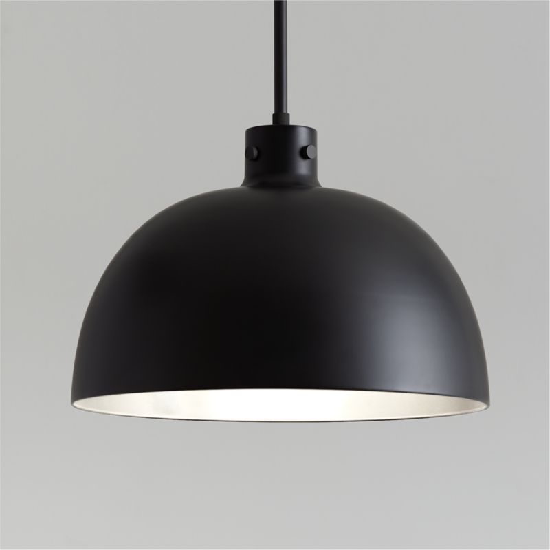 Dakota Black Pendant Light with Large Black Dome - image 2 of 11