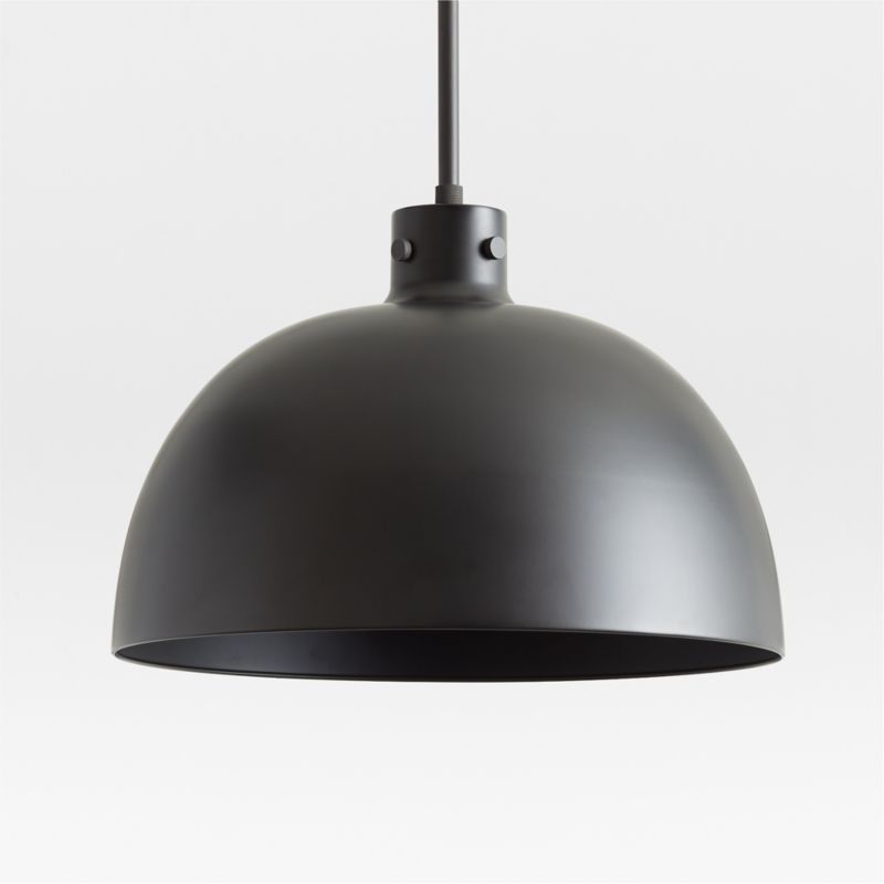 Dakota Black Pendant Light with Large Black Dome - image 0 of 11