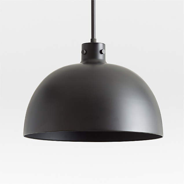 Maddox Black Dome Large Pendant Light With Black Socket Reviews Crate And Barrel