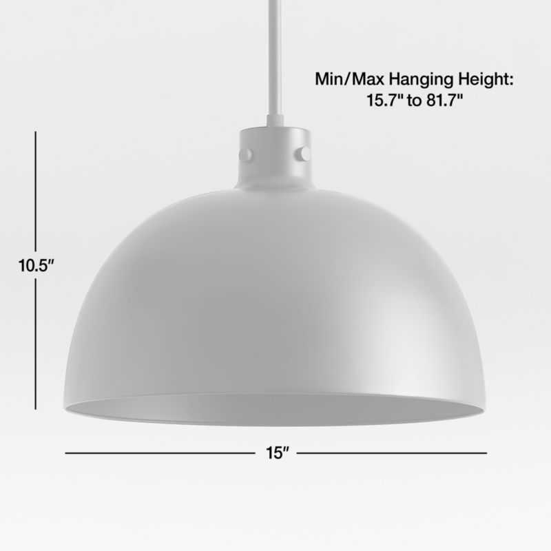 View Dakota Black Pendant Light with Large Black Dome - image 2 of 12