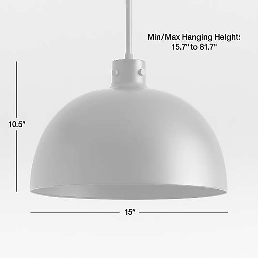 Dakota Black Pendant Light with Large Black Dome