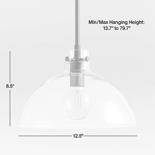 Dakota Chrome Pendant Light with Large Chrome Dome