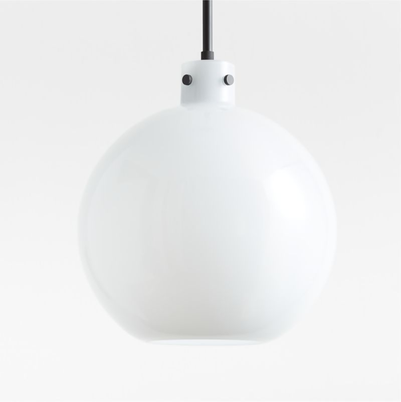 Dakota Black Pendant Light with Large Milk White Glass Globe - image 3 of 6