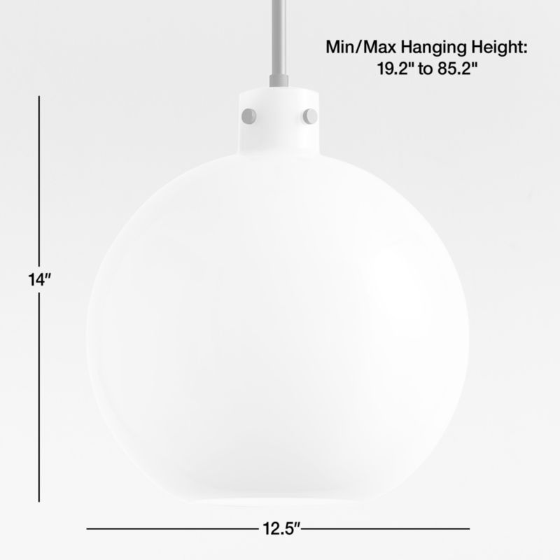 Dakota Black Pendant Light with Large Milk White Glass Globe