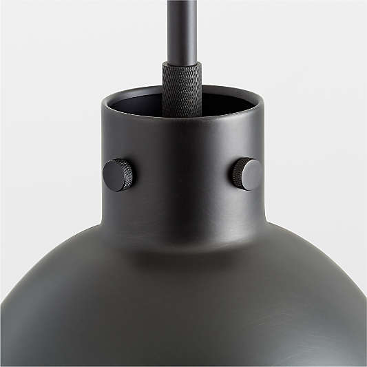 Dakota Black Pendant Light with Small Black Dome