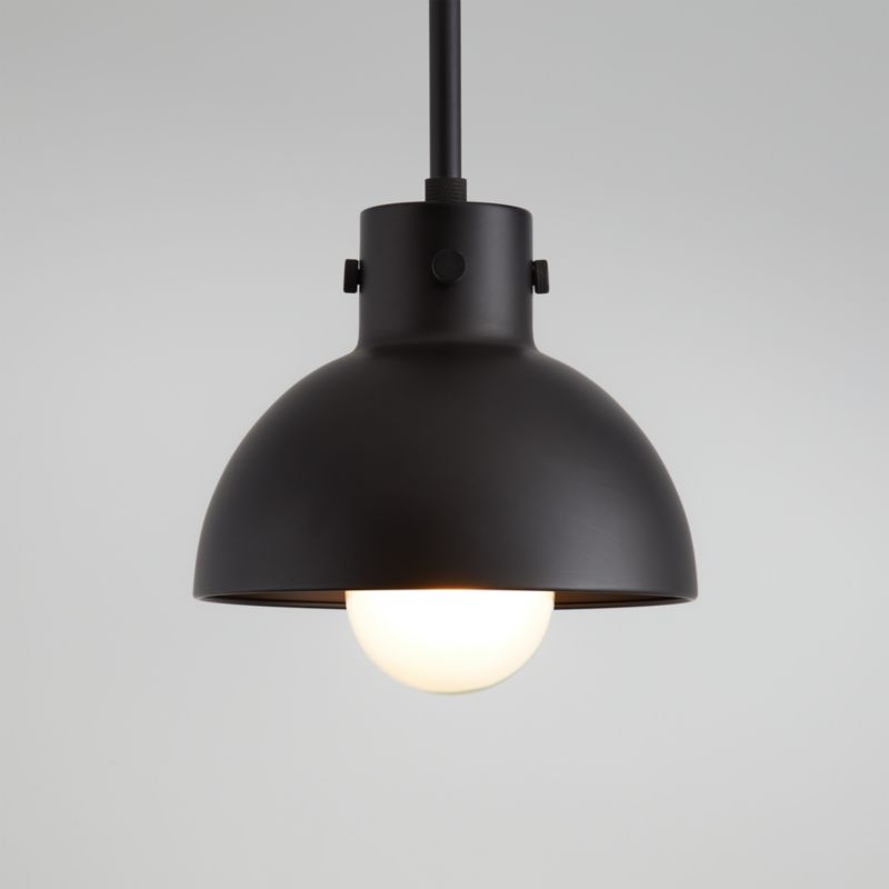 Dakota Black Pendant Light with Black Dome