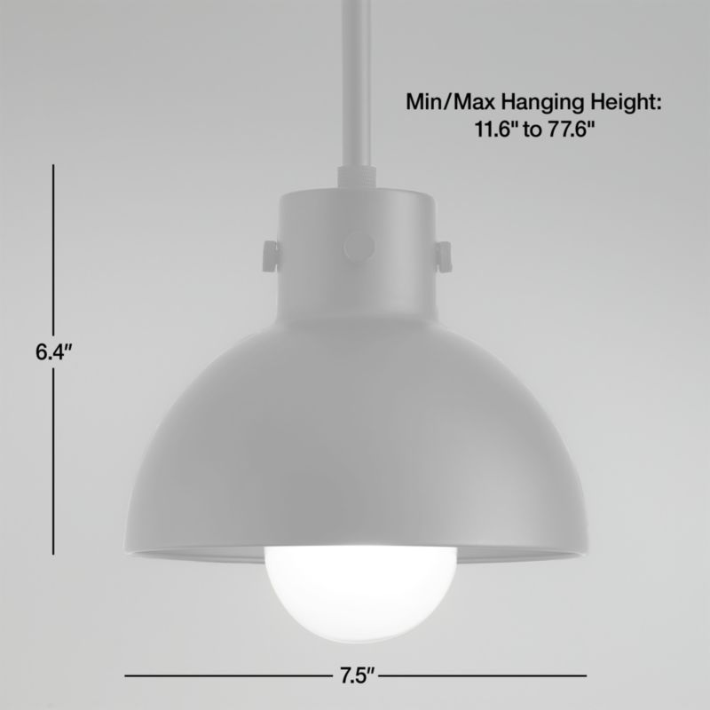 Dakota Black Pendant Light with Black Dome