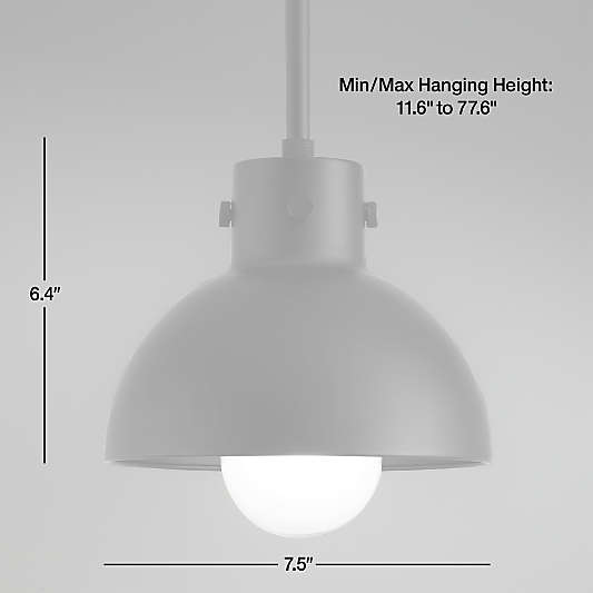 Dakota Black Pendant Light with Small Black Dome