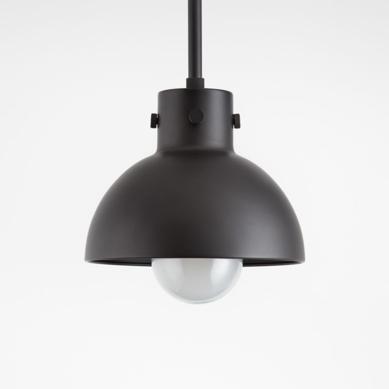 Dakota Black Pendant Light with Black Dome