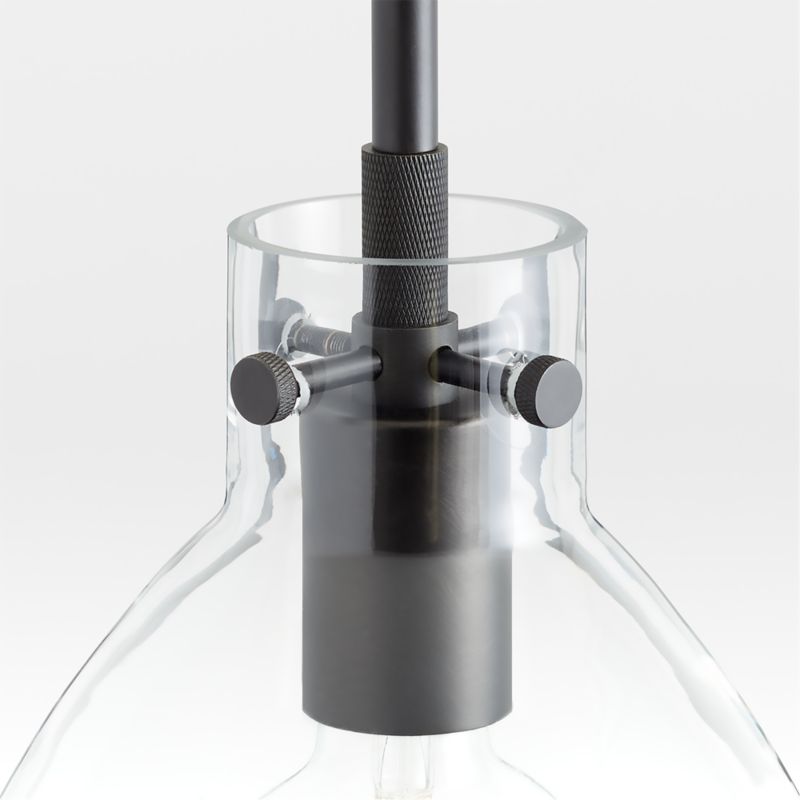 Dakota Black Pendant Light with Small Clear Glass Dome - image 3 of 5