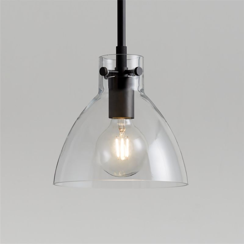 Dakota Black Pendant Light with Small Clear Glass Dome - image 0 of 5