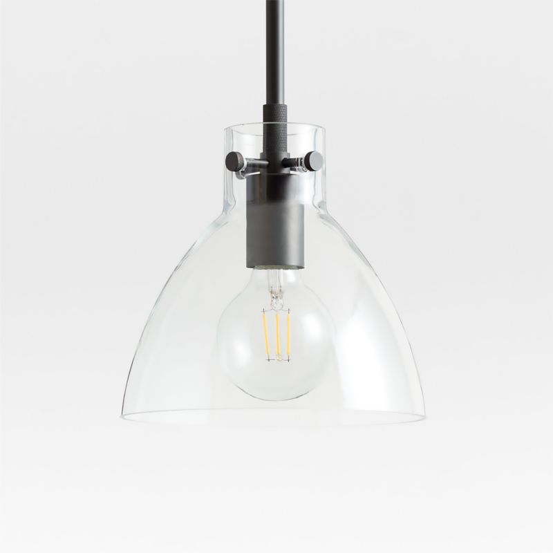 Dakota Black Pendant Light with Small Clear Glass Dome - image 2 of 5