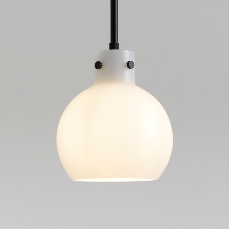 Dakota Black Pendant Light with Small Milk White Glass Globe - image 0 of 6