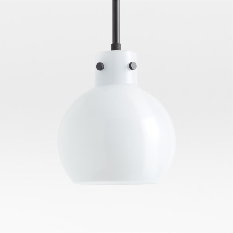 Dakota Black Pendant Light with Small Milk White Glass Globe - image 3 of 6