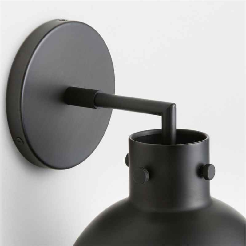 Dakota Black Sconce Light with Small Black Dome - image 7 of 11