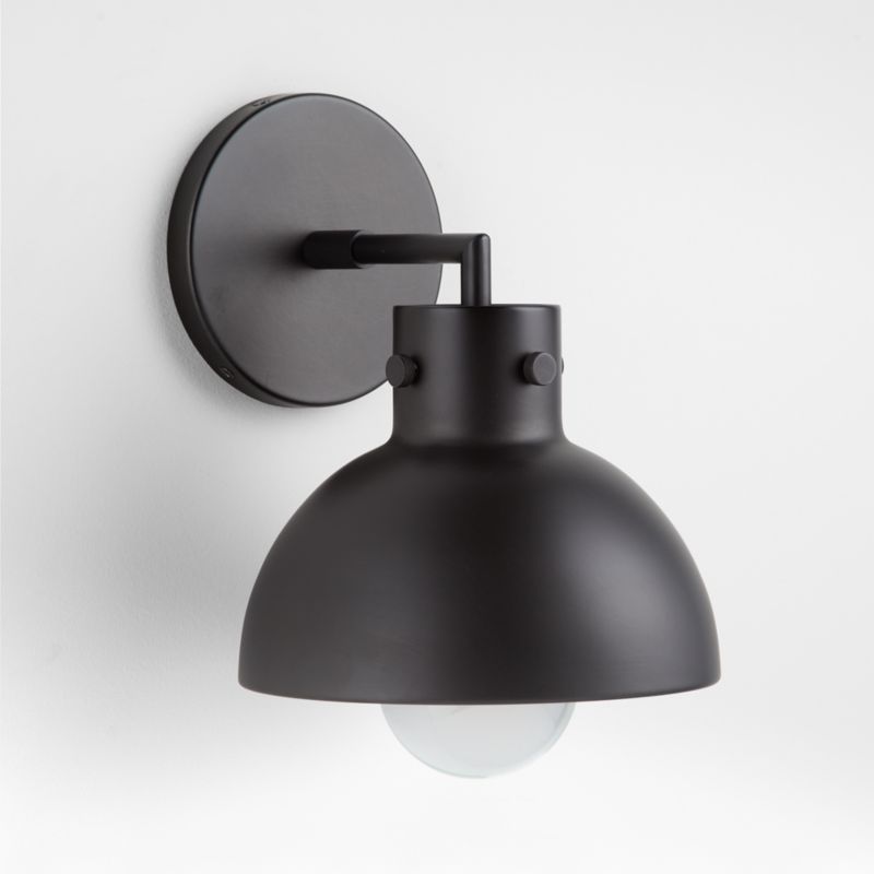 Dakota Black Sconce Light with Small Black Dome - image 6 of 11