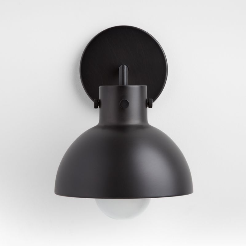 Dakota Black Sconce Light with Small Black Dome - image 11 of 11