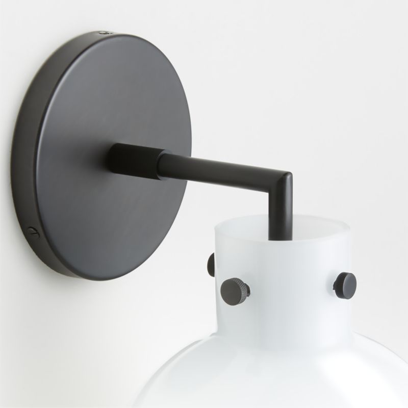 Dakota Black Sconce Light with Small Milk White Glass Globe - image 6 of 7