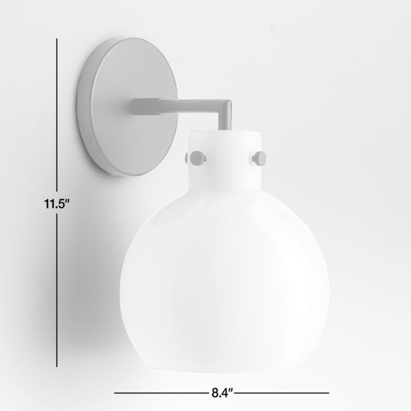 View Dakota Chrome Sconce Light with Small Milk White Glass Globe - image 2 of 7