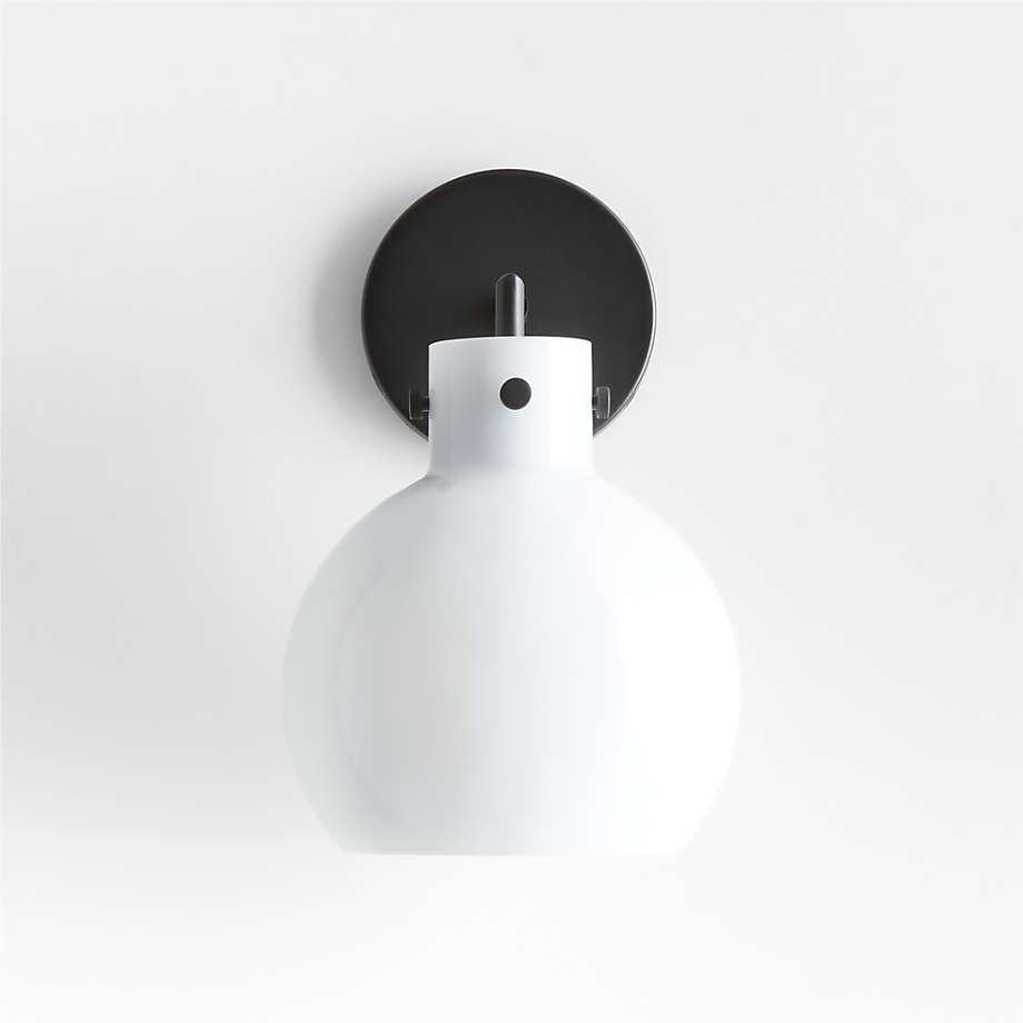 White globe deals wall sconce