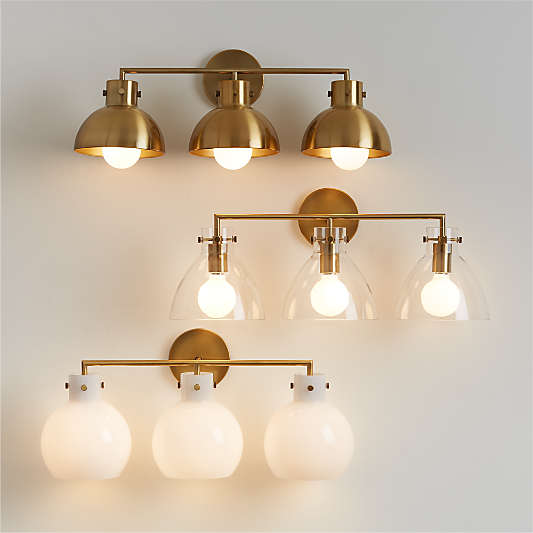 Dakota Brass 3-Light Wall Sconce with Brass Dome