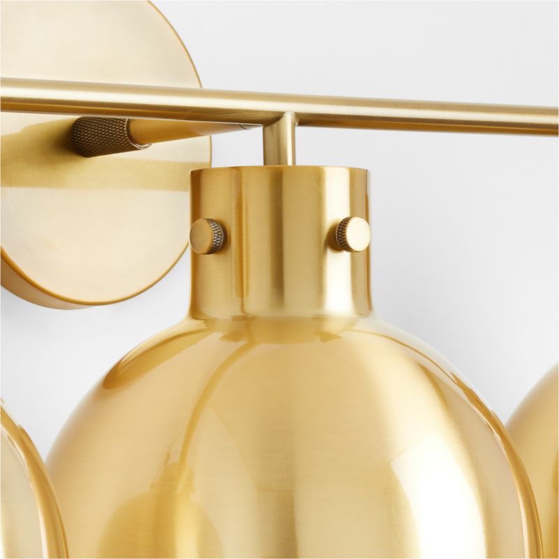 Dakota Brass 3-Light Wall Sconce with Brass Dome