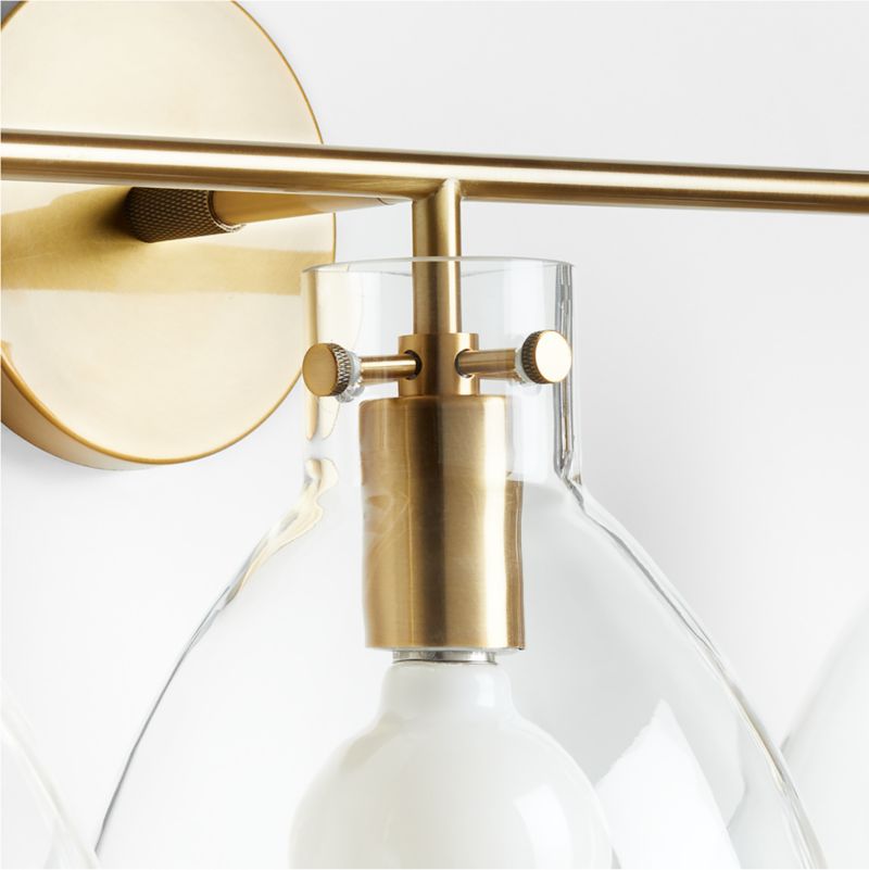 Dakota Brass 3-Light Wall Sconce with Clear Glass Dome - image 7 of 8