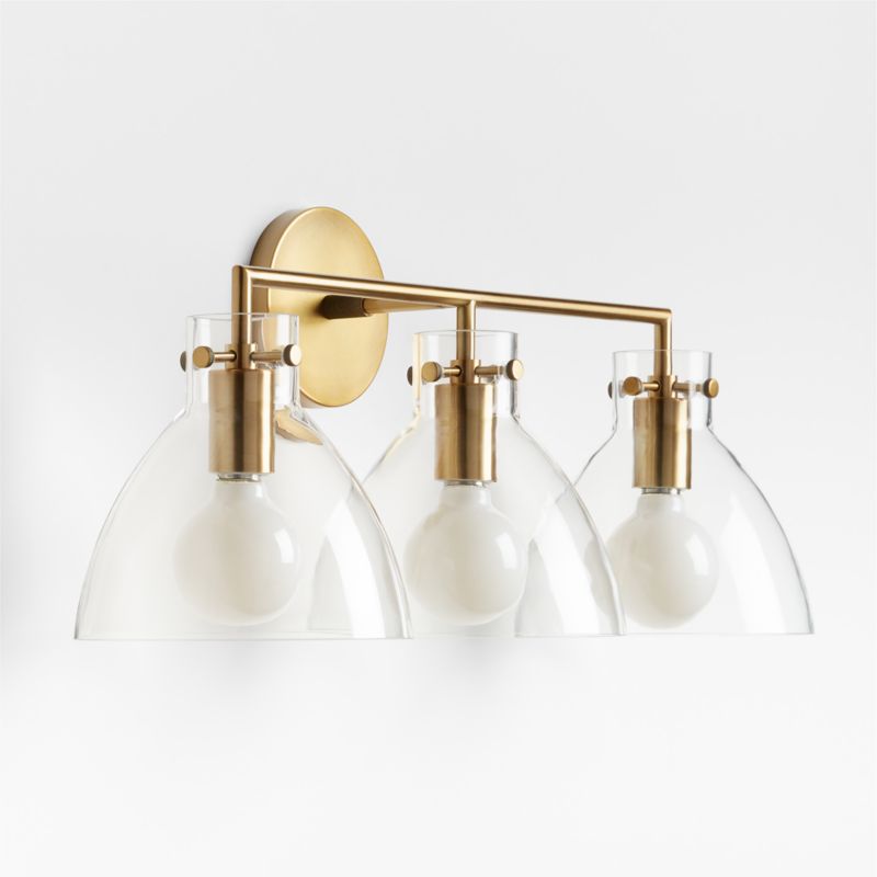 Dakota Brass 3-Light Wall Sconce with Clear Glass Dome - image 6 of 8