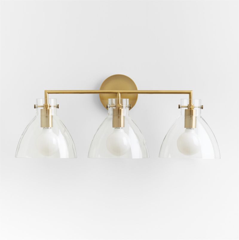 Dakota Brass 3-Light Wall Sconce with Clear Glass Dome - image 0 of 8