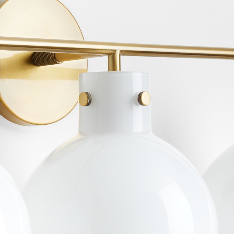 Dakota Brass 3-Light Wall Sconce with Milk Glass Globe - image 7 of 8