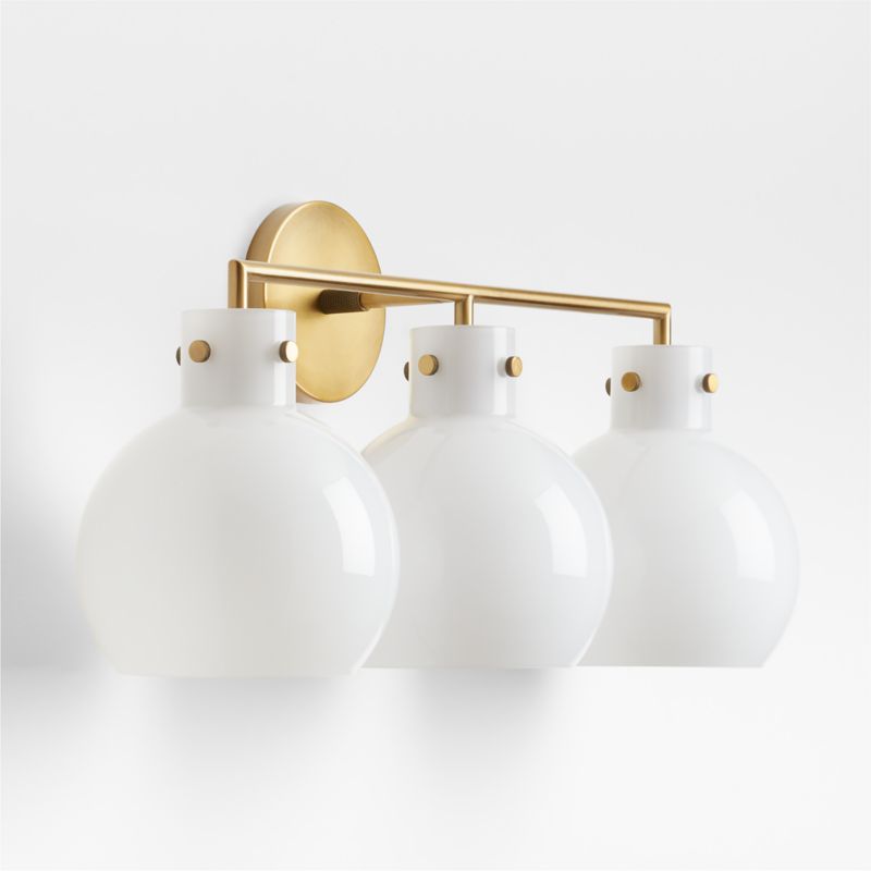 Dakota Brass 3-Light Wall Sconce with Milk Glass Globe - image 6 of 8