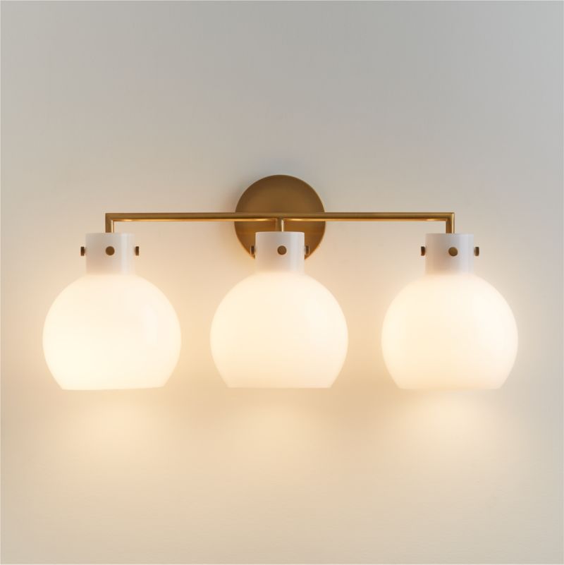 Dakota Brass 3-Light Wall Sconce with Milk Glass Globe - image 5 of 8