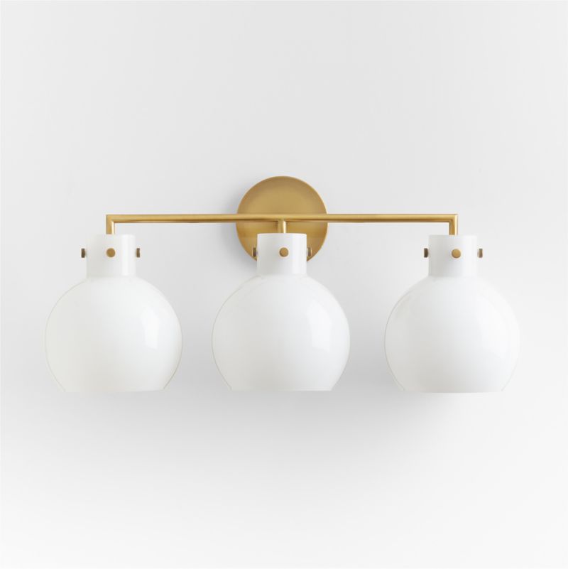 Dakota Brass 3-Light Wall Sconce with Milk Glass Globe - image 0 of 8