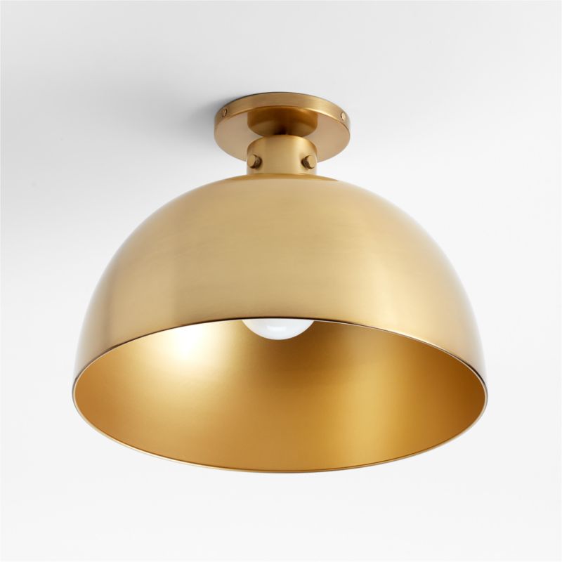 Dakota Brass Flush Mount Light with Large Brass Dome - image 6 of 8