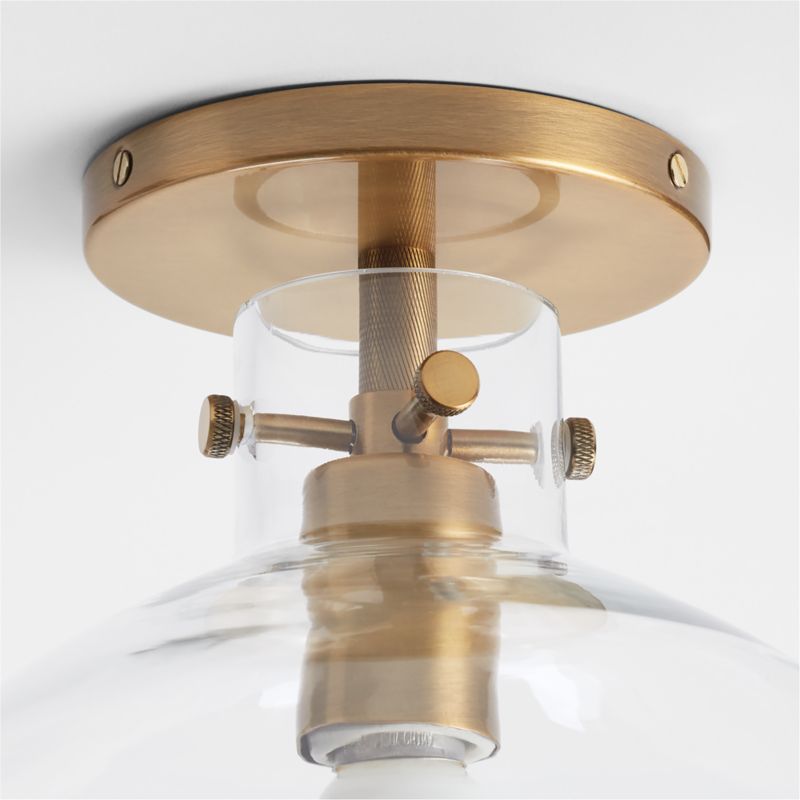 Dakota Brass Flush Mount Light with Large Clear Glass Dome - image 2 of 3