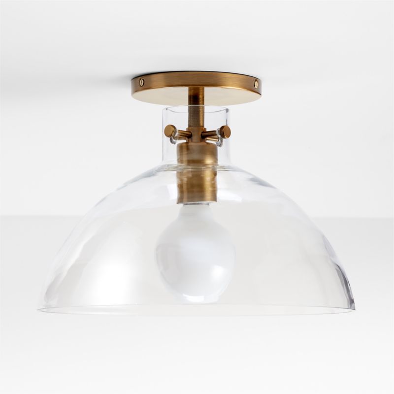 Dakota Brass Flush Mount Light with Large Clear Glass Dome - image 1 of 3