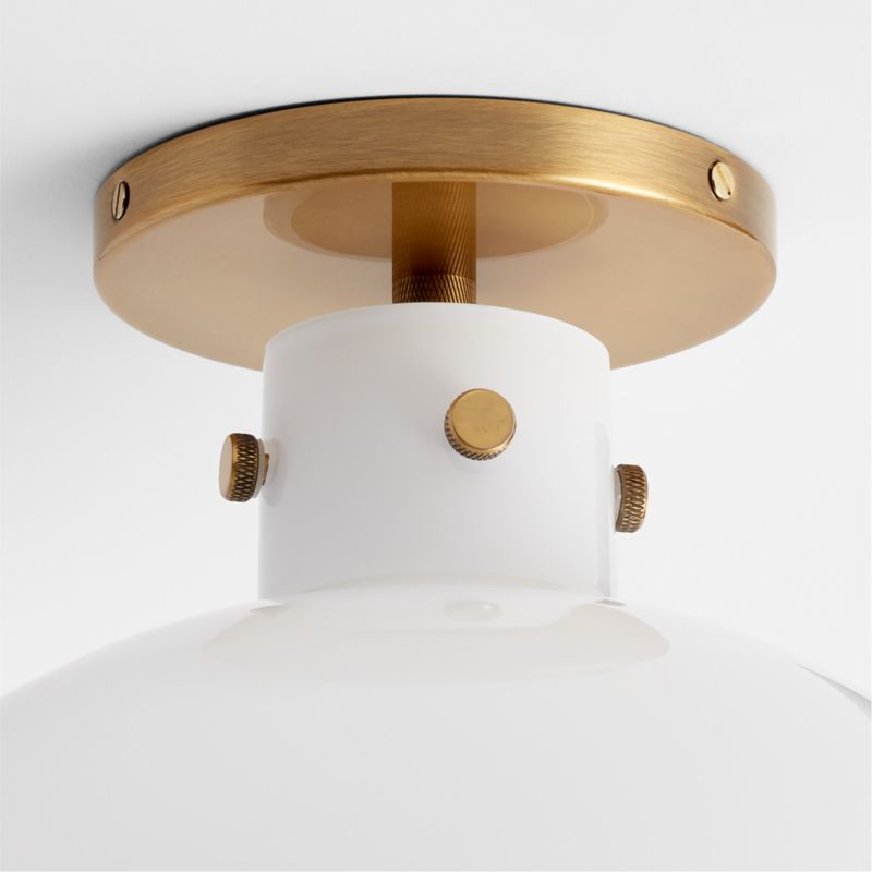 Dakota Brass Flush Mount Light with Large Milk Glass Dome - image 3 of 4