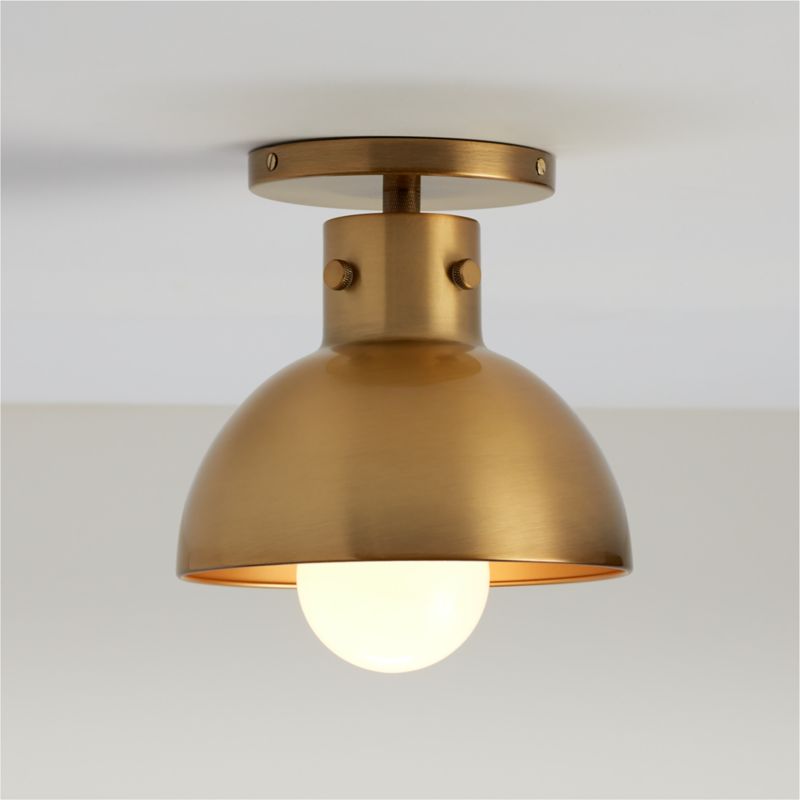 Dakota Brass Flush Mount Light with Small Brass Dome - image 0 of 4